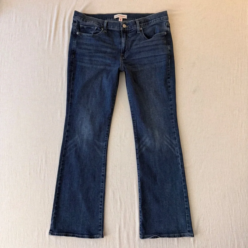 Lucky Brand Sweet Mid Rise Boot Jeans 14/32A Dark Wash Y2K Bootcut